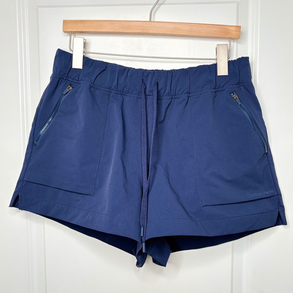 Outdoor Voices Rectrek Shorts Women's Large Navy Blueโ Hiking Athletic Nautical